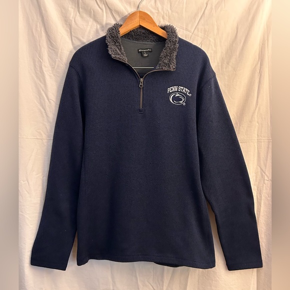 Champion Penn State Nittany 1/4 zip pullover sweater jumper men's L - Picture 1 of 6